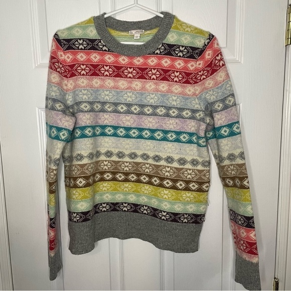 Gap Vintage Wool Crewneck Colourful Nordic Style Cozy Pullover Sweater Medium - Picture 7 of 7